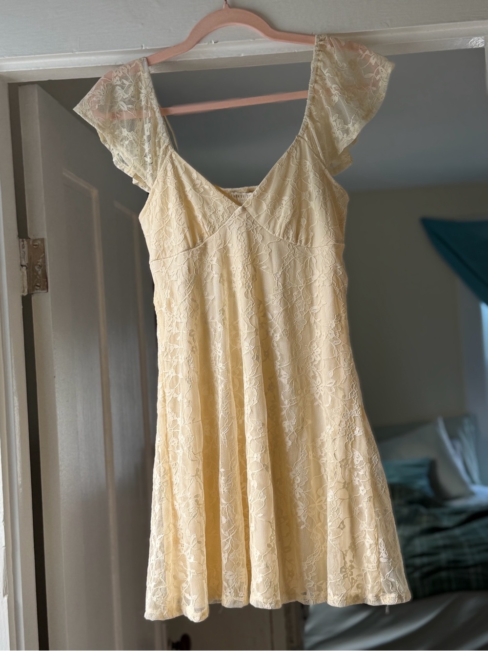 Thirty Thirty LA Ivory Lace Mini Dress Size M NWT Cottagecore Romantic